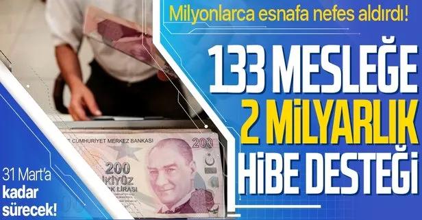 133 mesleğe 2 milyarlık hibe desteği!