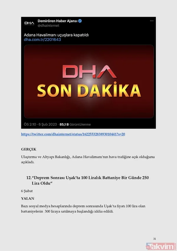 Felaket tellalları! Sosyal medyada paylaşılan yalanlar ve gerçekler - 38