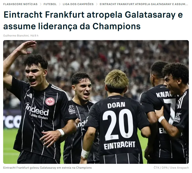 Galatasaray'ın Frankfurt yenilgisi dış basında! - 6