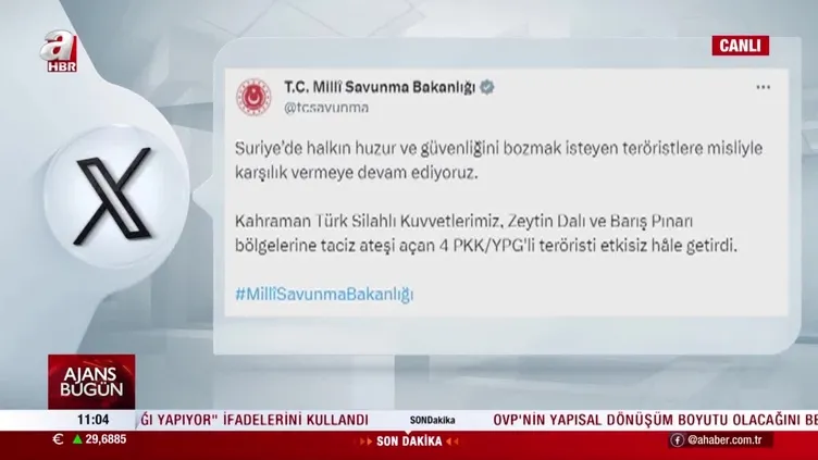 MSB açıkladı! 4 terörist etkisiz hale getirildi