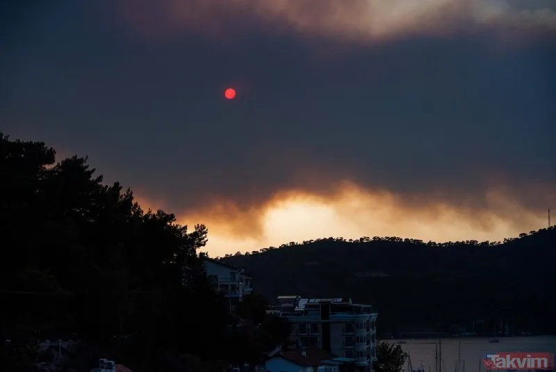 Göcek'teki yangının çevreye verdiÄi zarar kameraya böyle yansıdı