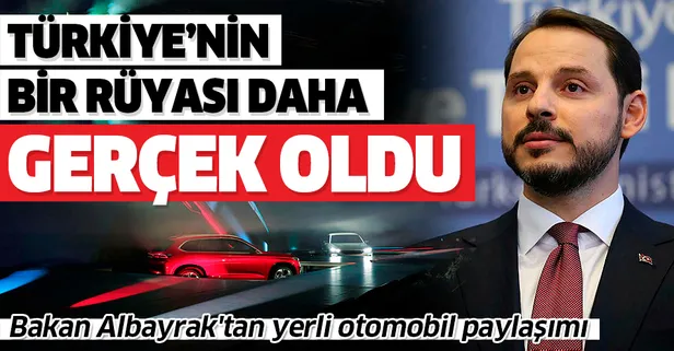 Son dakika: Bakan Albayrak'tan yerli otomobil paylaşımı: Türkiye’nin bir rüyası daha gerçek oldu