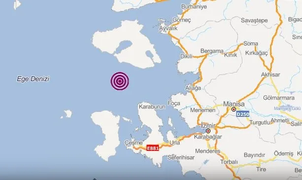 Ege Denizi'nde deprem! Kandilli Rasathanesi son depremler...-1