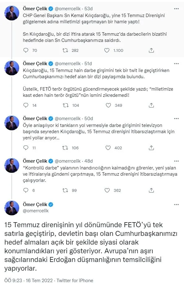 ak-parti-sozcusu-omer-celikten-kemal-kilicdarogluna-15-temmuz-tepkisi-direnisi-itibarsizlastirmak-icin-yeni-ya-1657955268475.jpg AK Parti Sözcüsü Ömer Çelik'ten Kemal Kılıçdaroğlu'na 15 Temmuz tepkisi: Direnişi itibarsızlaştırmak için yeni yalanlar arıyor-5