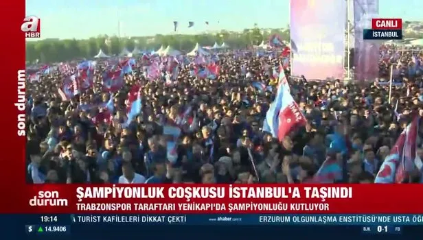 Trabzonspor taraftarı şampiyonluk coşkusunu İstanbul'a taşıdı
