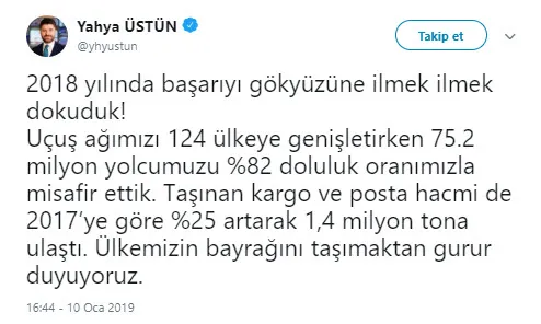 THY 2018 Aralık ayında yükselişine devam etti-1