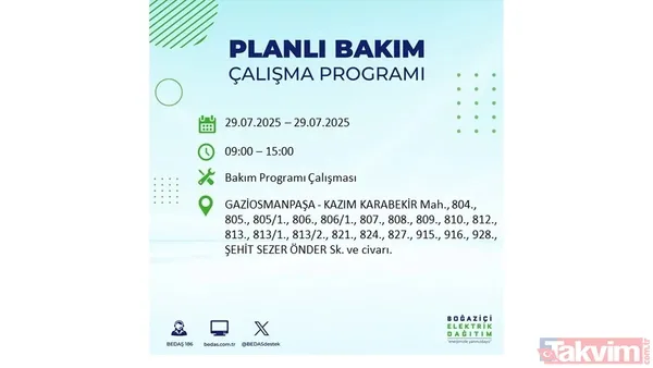 Bugün İstanbul'da elektrik ve su kesintisi var mı? BEDAŞ ve İSKİ duyurdu: Hangi ilçeler etkilenecek? - 16