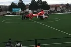 Sivas'taki amatör maça helikopter molası!