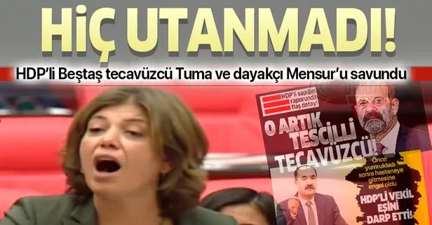 HDP’li Meral Danış Beştaş tecavüzcü Milletvekili Tuma Çelik ve dayakçı Mensur Işık’ı savundu!