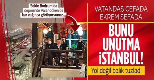 İstanbullu karla boğuşurken İBB Başkanı Ekrem İmamoğlu balıkçıda yakalandı! - Takvim