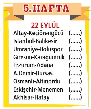 Super Lig In Ardindan 1 Lig De De Fikstur Cekimi Yapildi Takvim