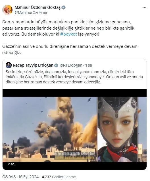 baskan-erdogandan-boykot-sarkisi-paylasimi-tum-imkanlarla-gazzenin-yanindayiz-iste-sozleri-1726515299035.jpg Başkan Erdoğan'dan "boykot" şarkısı paylaşımı: Tüm imkanlarla Gazze’nin yanındayız | İşte sözleri...-6