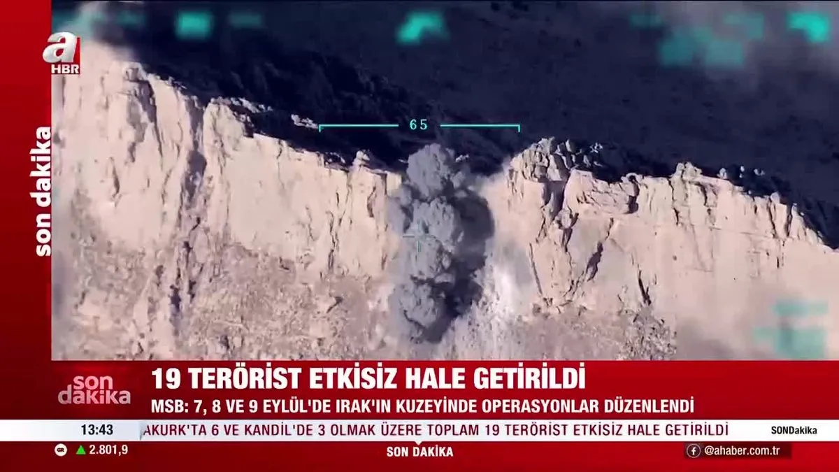 Irak'ın kuzeyine hava harekatı: 19 terörist etkisiz hale getirildi