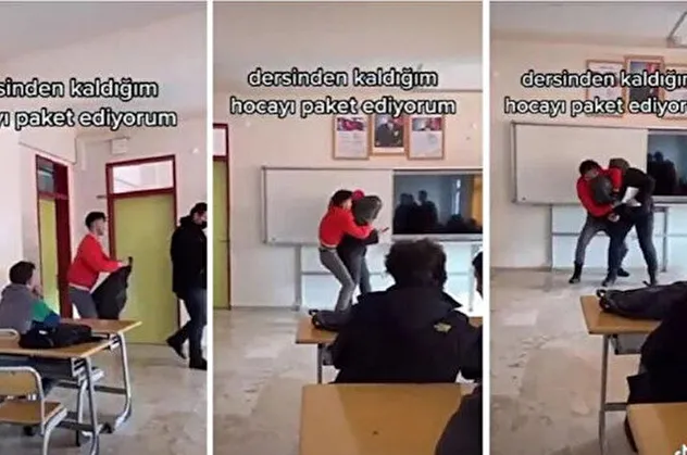 Tiktok videoları için yapmadıkları kalmıyor! Öğretmenin başına poşet geçirdi...