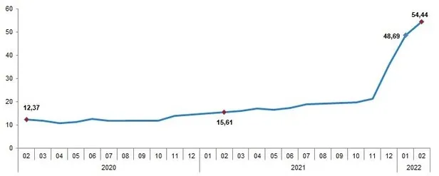 Son dakika: Enflasyon şubatta yüzde 4,81 artarken yıllık bazda yüzde 54,44 oldu! En yüksek artış hangi ürünlerde?-2