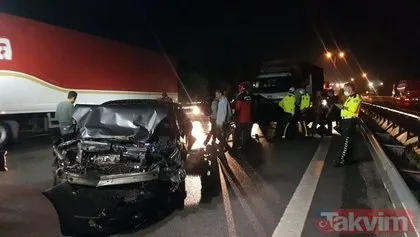 Sapanca’da TEM’i kilitleyen kaza! 5 araç birbirine girdi