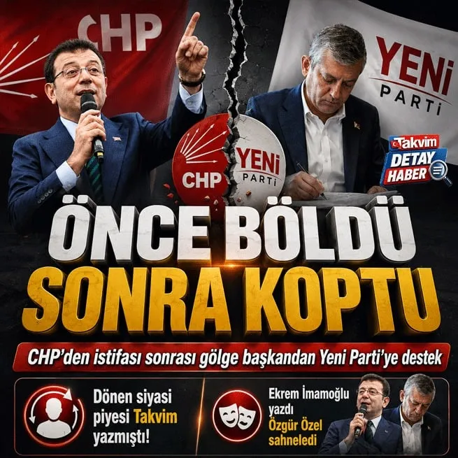 Önce böldü sonra koptu! Ekrem İmamoğlu CHPden istifa etti... Yeni Partinin siyasi piyesteki rolünü Takvim yazmıştı
