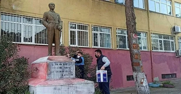 Atatürk büstüne saldırı