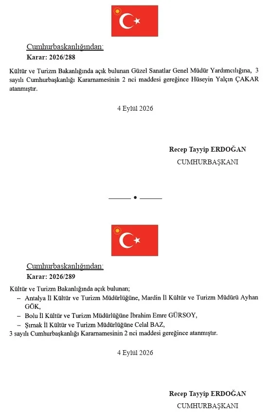 Atama kararları Resmi Gazete'de yayımlandı: 12 ülkeye yeni büyükelçiler ve çok sayıda kuruma üst düzey görevlendirme-12