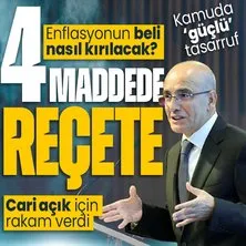 Hazine ve Maliye Bakanı Mehmet Şimşek’ten önemli açıklamalar! Enflasyon nasıl inecek? 4 maddede reçeteyi açıkladı | Kamuda ’güçlü’ tasarruf