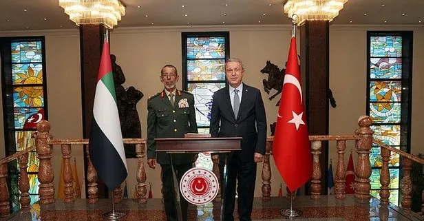 Milli Savunma Bakanı Hulusi Akar, BAE Genelkurmay Başkanı Korgeneral Al Rumaithi’yi kabul etti
