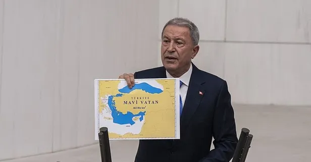 TBMM'de "Mavi Vatan" gerilimi! Hulusi Akar'dan sert tepki: Parçalamak isteyenler ya denizde boğuldu ya çukurlara gömüldü