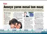 Anneye yarım mesai tam maaş
