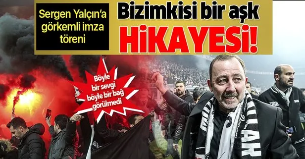 Bizimkisi bir aşk hikayesi! Sergen Yalçın 21 bin taraftar önünde Beşiktaş’a 1.5 yıllık imza attı