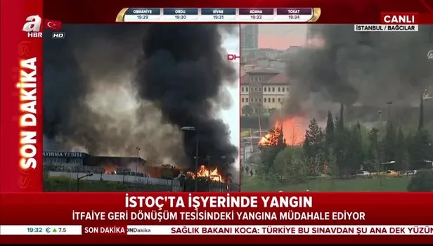 İSTOÇ'ta geri dönüşüm tesisinde korkutan yangın!