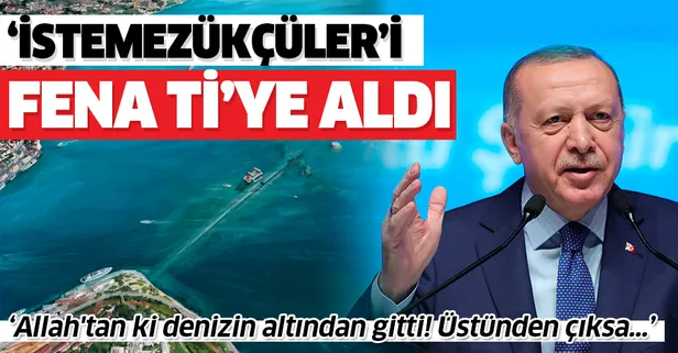 Başkan Erdoğan 'İstemezükçüler'i fena ti'ye aldı: Allah'tan ki denizin altından gitti, üstünden çıksa...