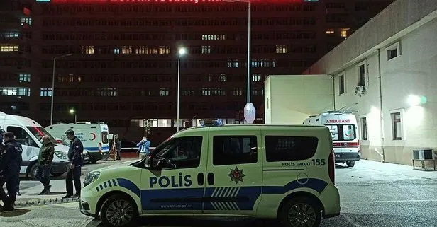 Hastane bahçesinde polise saldırı!