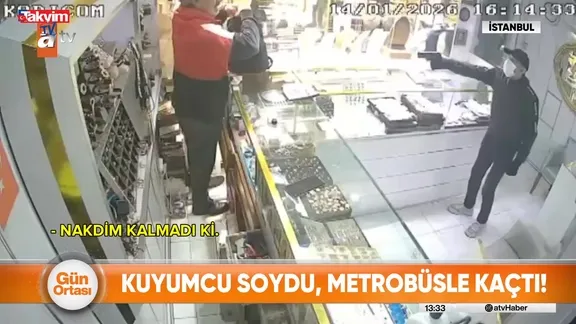 Kuyumcu soydu metrobüsle kaçtı - Video