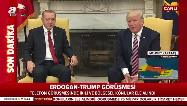 Son dakika: Başkan Erdoğan, ABD Başkanı Trump ile telefonda görüştü