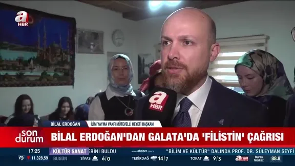Bilal Erdoğan’dan Galata’da ‘Filistin’ çağrısı