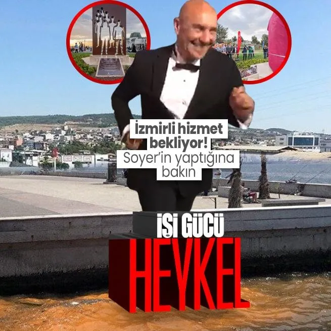 İzmirli hizmet bekliyor! CHPli Tunç Soyer, hizmet yerine yine heykel dikti