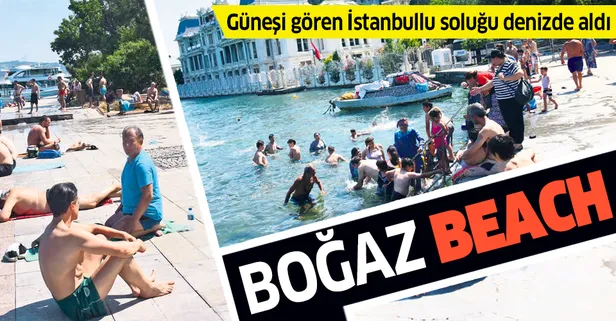 Güneşi gören İstanbullu soluğu denizde aldı