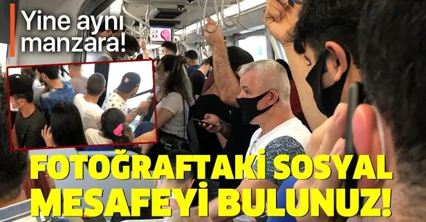 İstanbul’da yine aynı manzara! Metrobüste sosyal mesafe hiçe sayıldı!