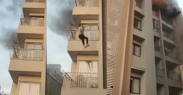 Yangın çıktı 5. kattan atladı! Hindistan’da dehşete düşüren olay