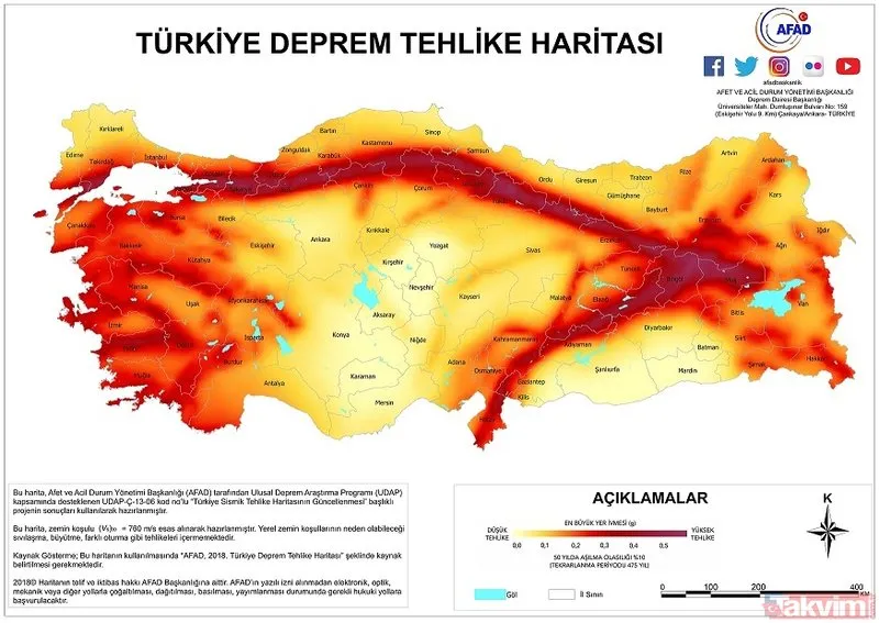 İşte Türkiye'nin deprem haritası! İzmir depremi sonrası merak ediliyor... Deprem riski en az ve en çok olan iller ve bölgeler