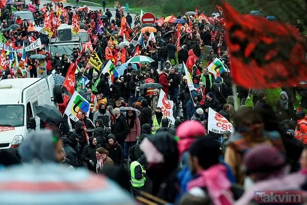 Fransa'da göstericiler yine sokaklara döküldü! - 11