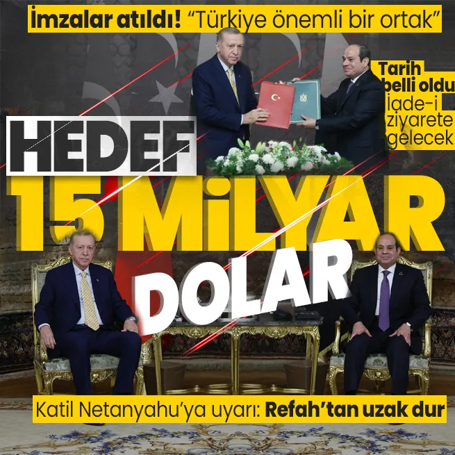 Başkan Erdoğan Mısırda! Abdulfettah es-Sisi kırmızı halı serdi... Ticarette hedef 15 milyar dolar! Netanyahuya Refah uyarısı