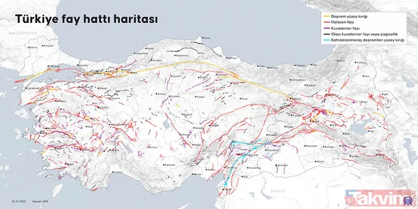 Türkiye, Birçok Aktif Fay Hattının Bulunduğu Bir Deprem Ülkesi Konumunda Yer Alıyor. Anadolu Ajansı Tarafından Hazırlanan Fay Hattı Haritası, Hangi Bölgelerin...