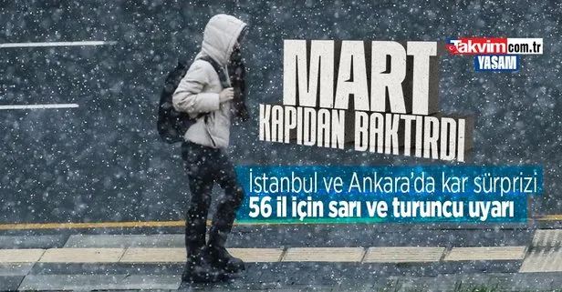 HAVA DURUMU | 56 il için sarı ve turuncu kodlu uyarı! İstanbul ve Ankara’da kar sürprizi | 29 Mart 2023 hava durumu