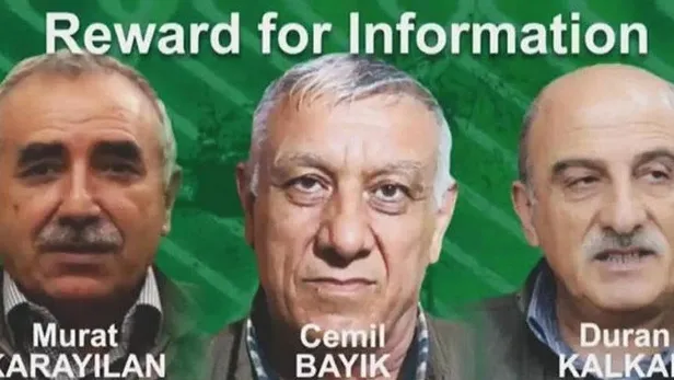 ABD Büyükelçiliğinden PKK elebaşları Murat Karayılan, Cemil Bayık ve Duran Kalkan için "ödül" hatırlatması-1