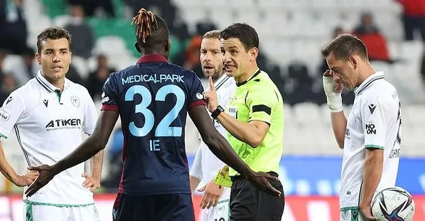 Trabzonspor 82 dakika 10 kişi oynadığı maçta Konya ile berabere kaldı
