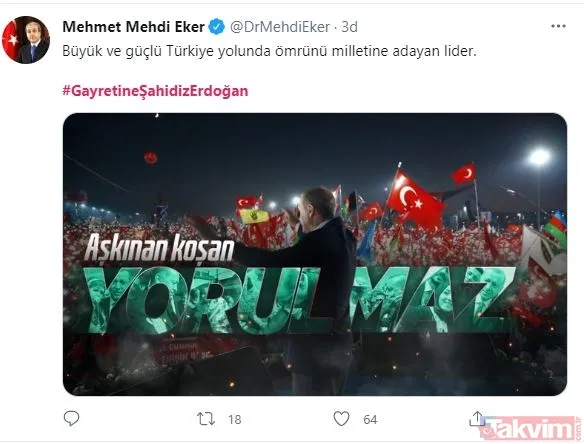 Büyük ve güçlü Türkiye yolunda ömrünü milletine adayan lider: #GayretineŞahidizErdoğan - 11