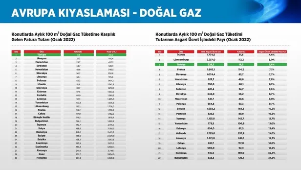 Türkiye ile Avrupa arasındaki enerji fiyatları kıyaslaması! Enerji ve Tabii Kaynaklar Bakanı Fatih Dönmez tablolarla anlattı-1