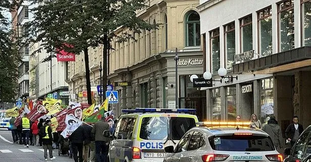 İsveç’te polis eşliğinde terör örgütü PKK/YPG propagandası!