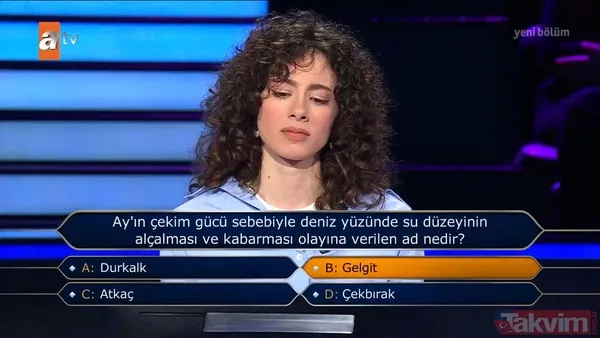İşte Kim Milyoner Olmak İster'de yarışmacının cevapladığı diğer sorular...