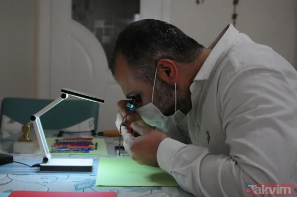 İnternetten görüp başladı! 7 yıldır kurşun kalem ucuna figürler işliyor! 200'ün üzerinde çalışması var - 24